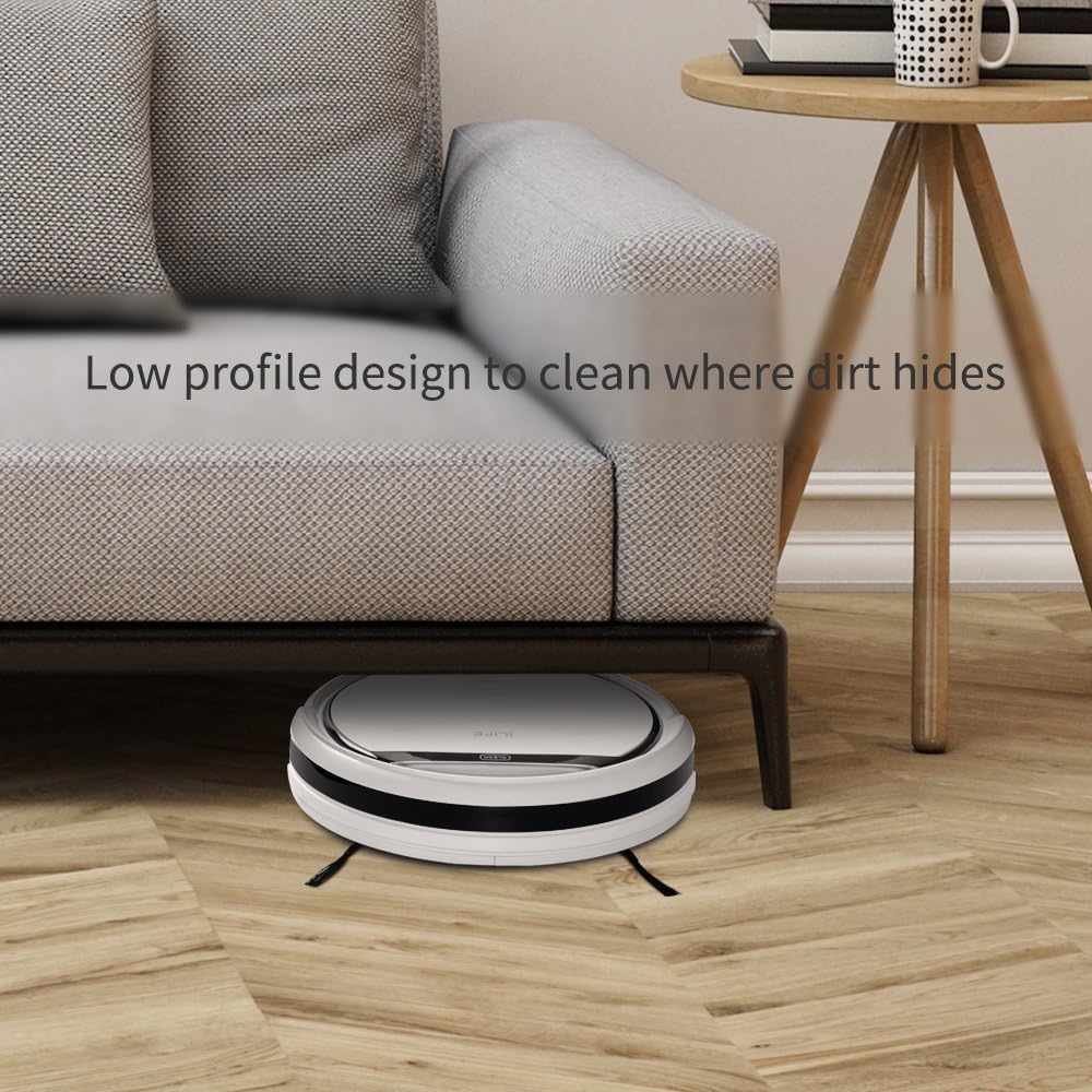 ILIFE V3s Pro Robot Vacuum Cleaner, Tangle-free Suction, Slim, Automatic Self-Charging Robotic Vacuum Cleaner, Daily Schedule Cleaning, Ideal For Pet Hair，Hard Floor and Low Pile Carpet -
