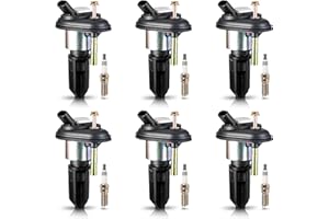ENA Set of 6 Ignition Coil Pack and Spark Plugs Iridium Compatible with 2002 2003 2004 2005 Chevy Trailblazer GMC Envoy Ascender Bravada Buick Rainier 9-7X 4.2L L6 Spark Plug Coils Replaces# UF303 41103