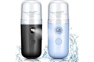 2 Pack Nano Facial Mister Mini Face Humidifier Portable Facial Sprayer USB Rechargeable Handy Skin Care Machine for Face Hydr