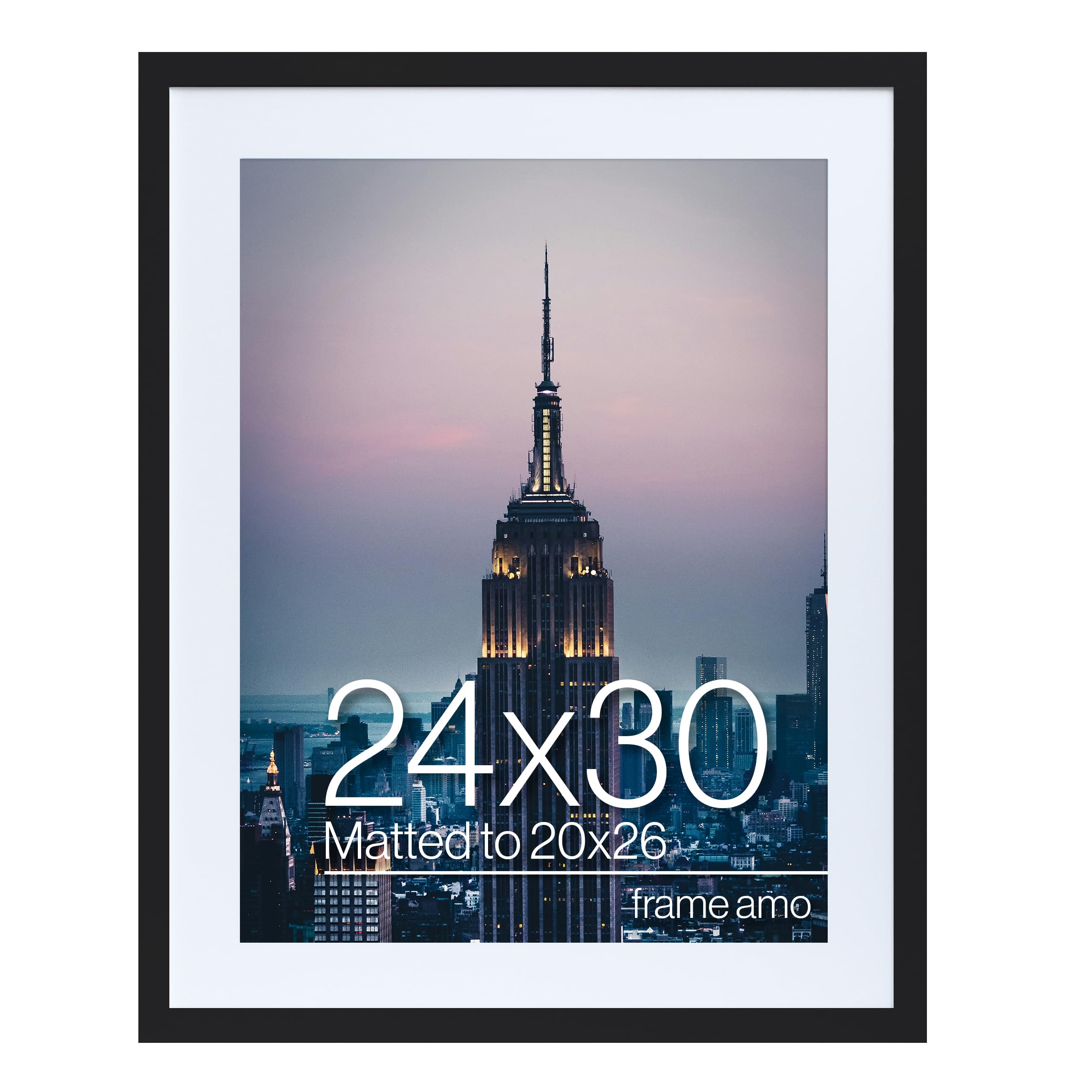 Frame Amo 24x30 Black Picture Frame with 19.5x25.5