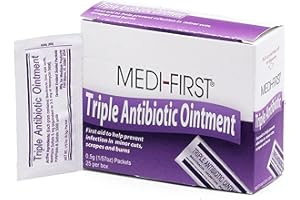 Medi-First First Aid Antibiotic 0.5 Gram Individual Packet Ointment 400 IU - 5 mg - 5,000 IU / Gram Strength , 25 Ct