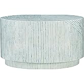 Linon Home Decor Products Kiro Blue Capiz Coffee Table