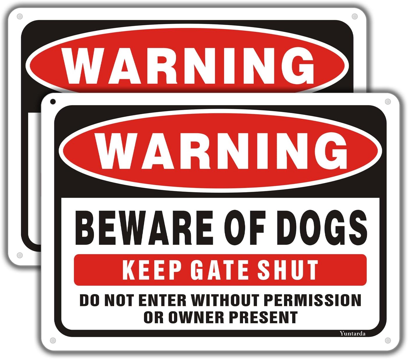 Yard Signs - Beware of Dog Signs for Fence,Yuntarda 2-Pack 10