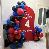 Isndare Red Blue Black Balloons 12 Inch Confetti Set 35 pcs Helium/Air view 4