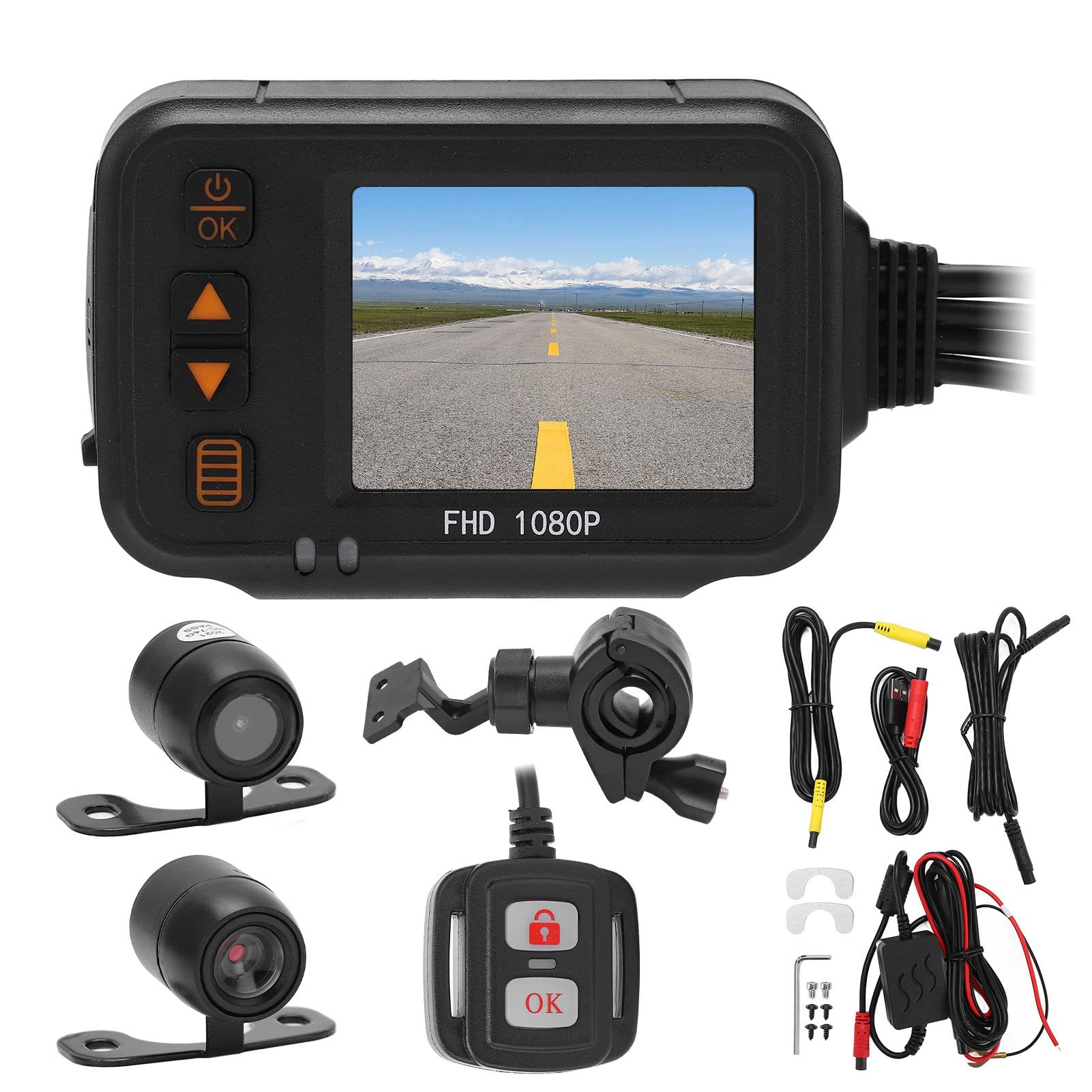 Motorcycle Dash Cam, 3" Screen Motorbike Camera Front and Rear Dual Lens, Waterproof Motorcycle Video Driving Recorder Camera Sports Action Camera for Off Road