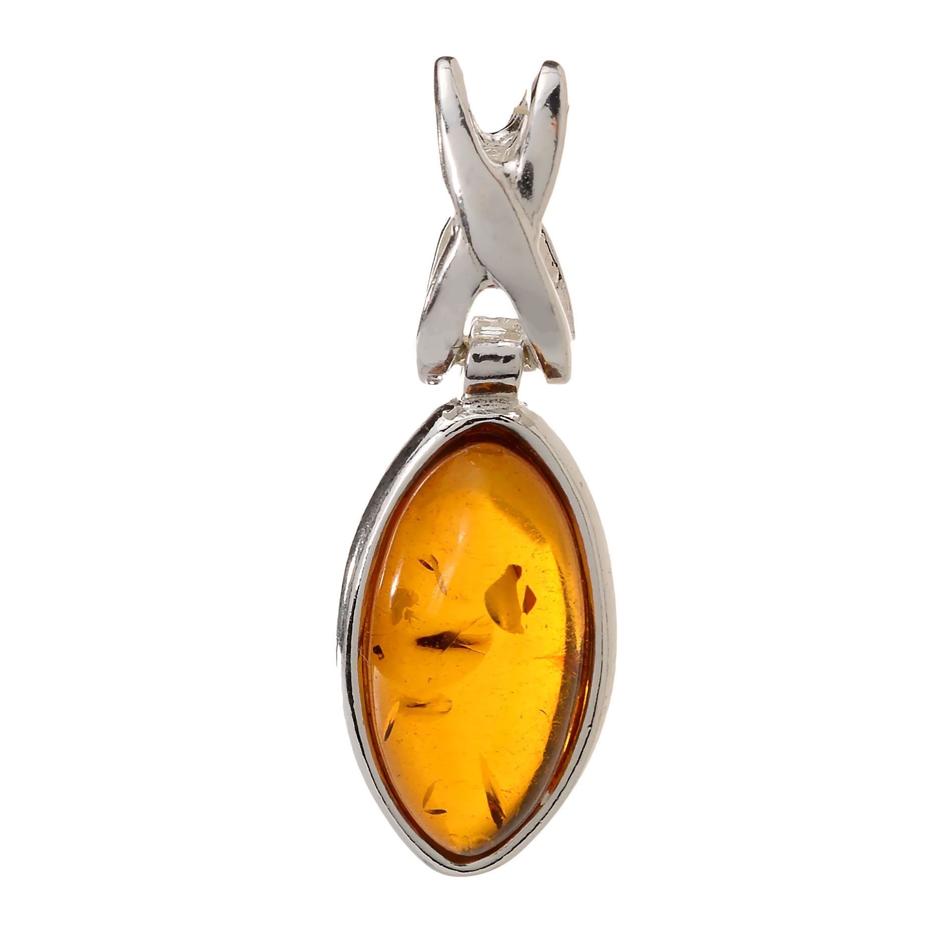 Sterling Silver and Baltic Honey Amber Pendant "Sunny"