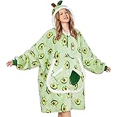 OLAOLA Wearable Blanket Hoodie for Adults, Oversized Fluffy Hooded Blanket Thick Sweatshirt with Pockets