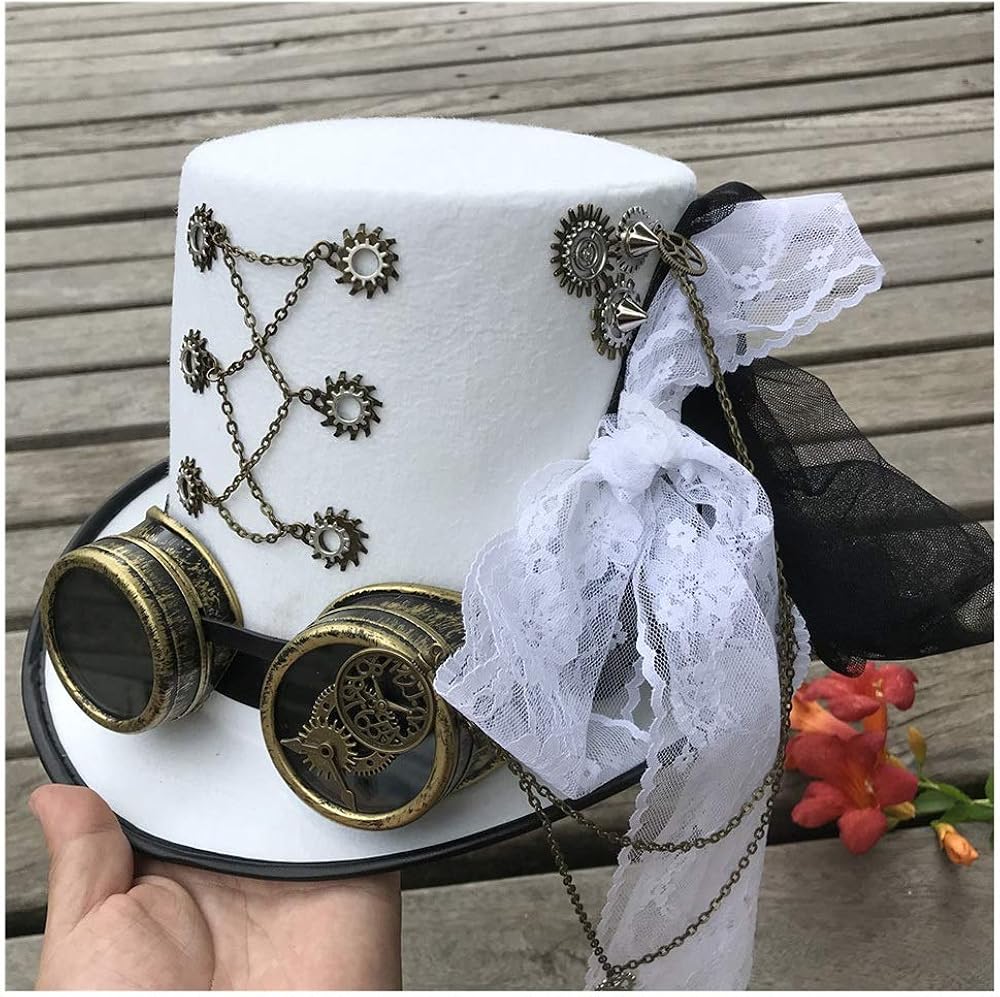 Performance Hat Size 57CM Women Vintage White Handmade