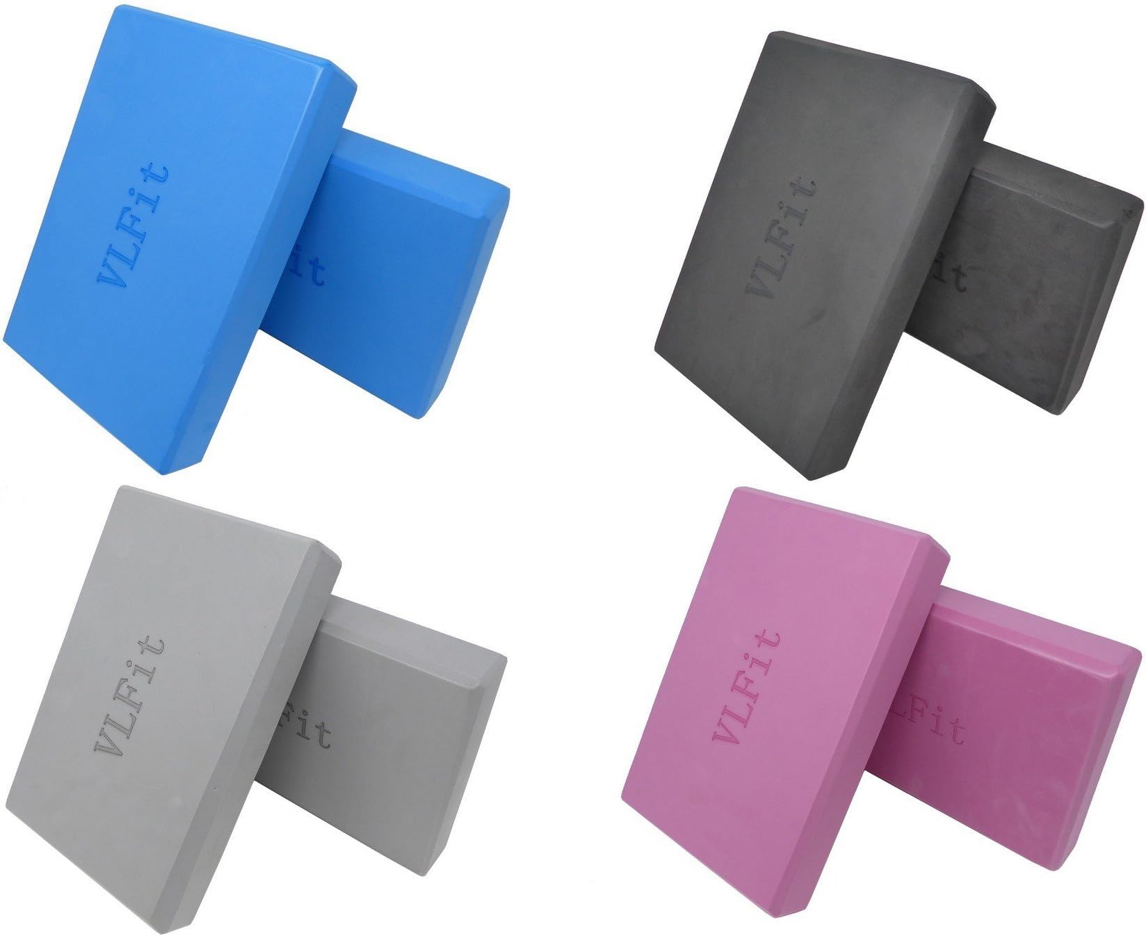 VLFit SET OF 2 Hi-Density FULL Yoga Blocks Set of 2 Yoga Blocks - Choose Your Colour