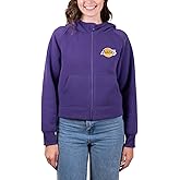 Ultra Game Women's NBA Official Super Soft Crop Top Full Zip Jacket Hoodie