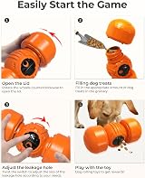 LACCEN Interactive Dog Toy Rolling Treat Dispenser Slow Feeder Orange view 7