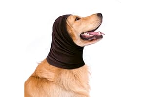 YOYOXINFISH Dog Hat Hoodie, Winter Warm Dog Hat, Ear Wrap, for Anxiety Relief, Soothing, Grooming, Neck Warming Ear Muffs for Dogs (Black, Small-9.5-14.1 inches)