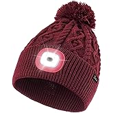 Etsfmoa Unisex Winter Beanie with The Light,Gifts for Men and Women,USB Rechargeable Headlamp Hat