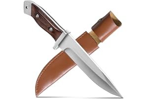 Hunting Knife with Sheath for Men: Full Tang Survival Knives - Outdoor Leather Case