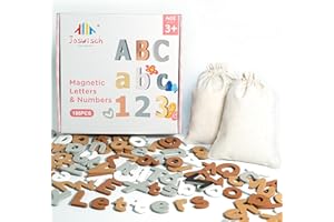 Joswisch 186 Pieces Magnetic Letters and Numbers-Alphabet Fridge Magnets ABC 123 Preschool Educational Learning Soft Color To