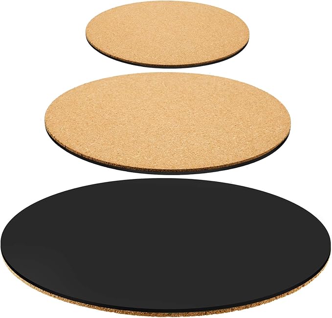 3 Pieces Cork Plant Mat Round Cork Plant Coasters DIY Cork