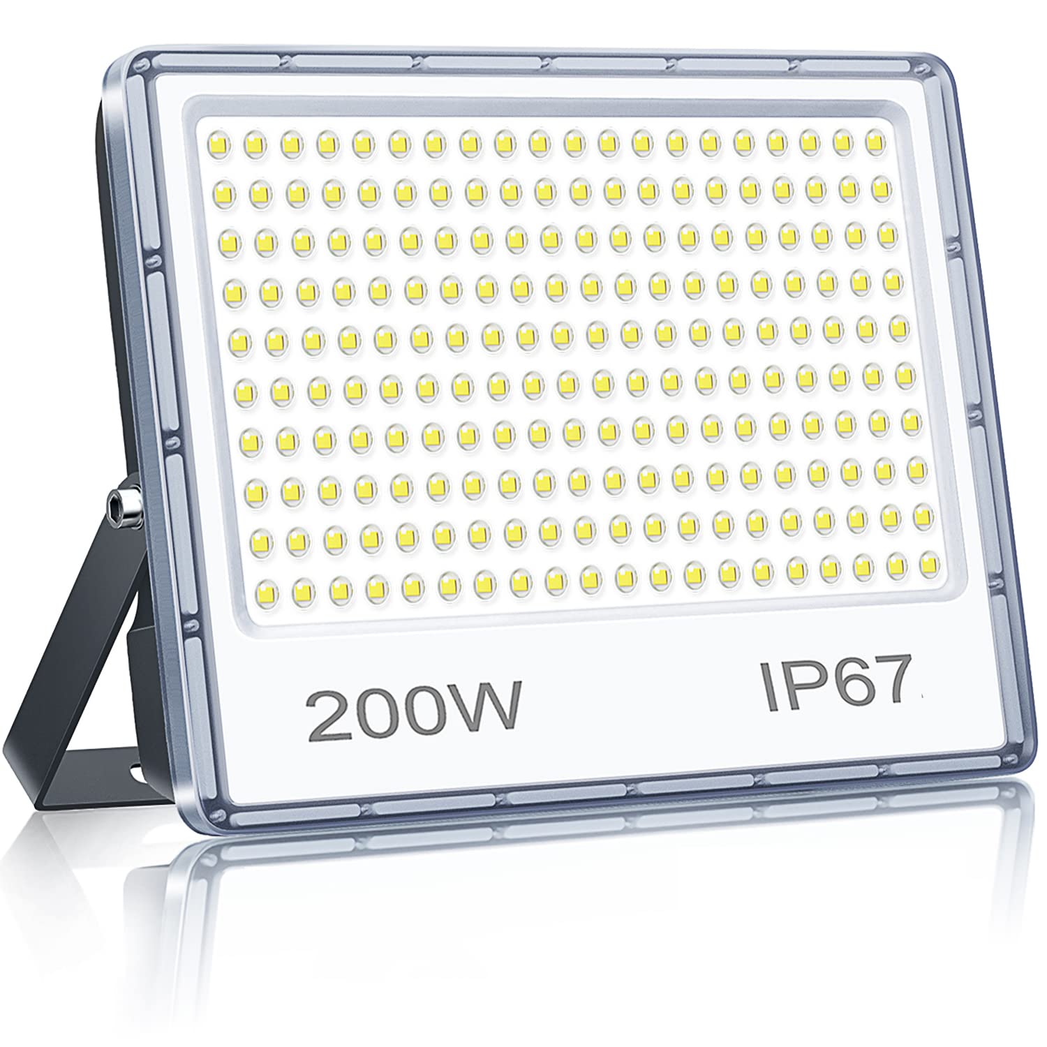 YIQIBRO 200W LED Floodlight Outdoor 1 Pack, IP67 Waterproof Outside Security Lights, 20000LM 7000K Cool White LED Floods Light Outdoor Spotlight for Garden, Garage, Warehouse, Workshop, Factory
