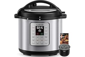 CARORI 1200W 12-in-1 Electric Pressure Cooker 8Qt, Stainless Steel Pressure Cooker, Slow Cook Rice Cooker Steamer Sauté, Yogu