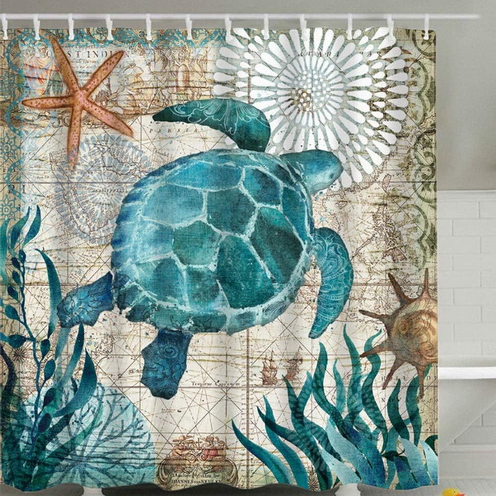 Amazon Com Sea Turtle Shower Curtain 71 X 71 Ocean Animal