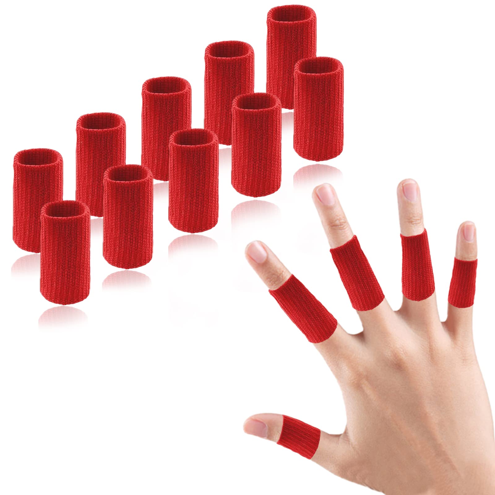 EDNYZAKRN 10Pcs Finger Compression Sleeves Support, Finger Sleeve Protectors Cots Thumb Brace for Trigger Finger Arthritis Swelling Basketball Sport