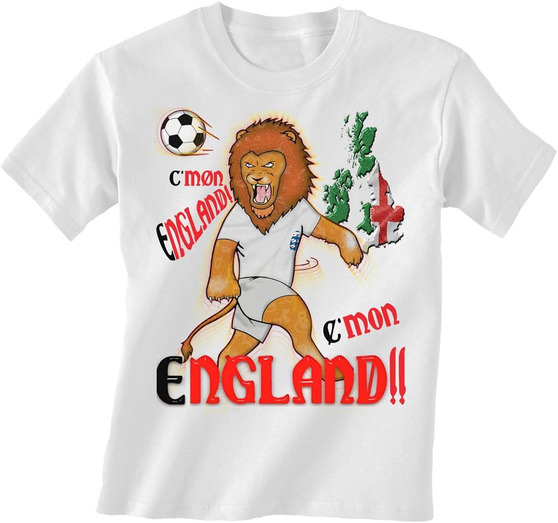 England Football Mascot Childrens Boys/Girls Kids World Cup TShirt