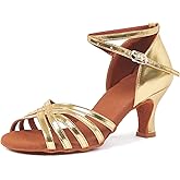 iCKER Womens Latin Dance Shoes Heeled Ballroom Salsa Tango Party Sequin Dance Shoes