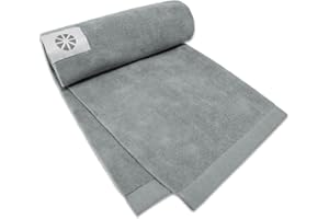 MICRODRY Wonder Towel - Ultra Absorbent Luxury Fitness Workout Towel, Microfiber Cooling Towel for Face and Neck, Quick Drying, Soft to Touch, Exercise at Home or Gym, Great for Yoga,16x28, Light Grey