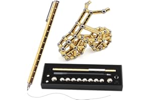 JODOUEEIR Magnetic Pen is Gold-Plated on the Surface，Fidget Pen with 13 Magnetic Rings， Decompression Metal Pen，Creative Toy Pen Can Write.