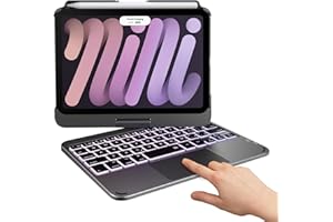 typecase Keyboard Case for iPad Mini 6 - Trackpad - Wireless Case with Keyboard for iPad Mini 6th Generation 8.3" 2021-10 Colors Backlit Keyboard Cover - Dark Gray