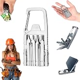 12‑in‑1 Keychain Multitool, Stainless Steel Portable EDC Pocket Multi Tool with Pliers, Bottle Opener &amp; Screwdriver Bits for Camping Hiking Home DIY Repair