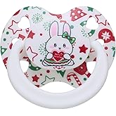 Cute Adult Pacifier for Anxiety Relief: Bigshield Soft Silicone Bunny Paci for Littles - Stress Relief Heart Shaped Binky for Autism Gift White