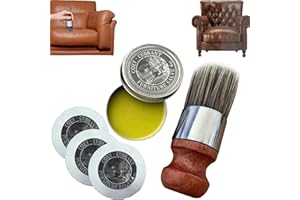 ighhbf Wise Owl Furniture Salve for Leather, Furniture Salve for Leather, Wise Owl Salve Wood, Palm Brush Boar Bristle for Furniture Salve (3 pc.)
