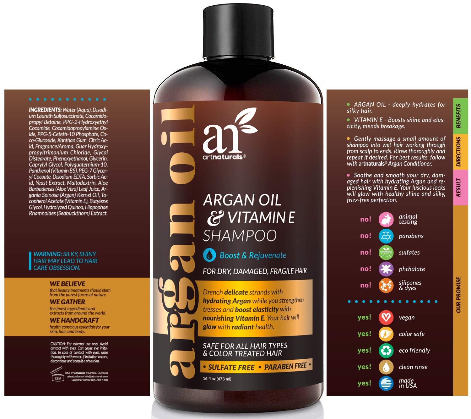 Amazon Com Artnaturals Argan Hair Growth Shampoo 16 Fl Oz