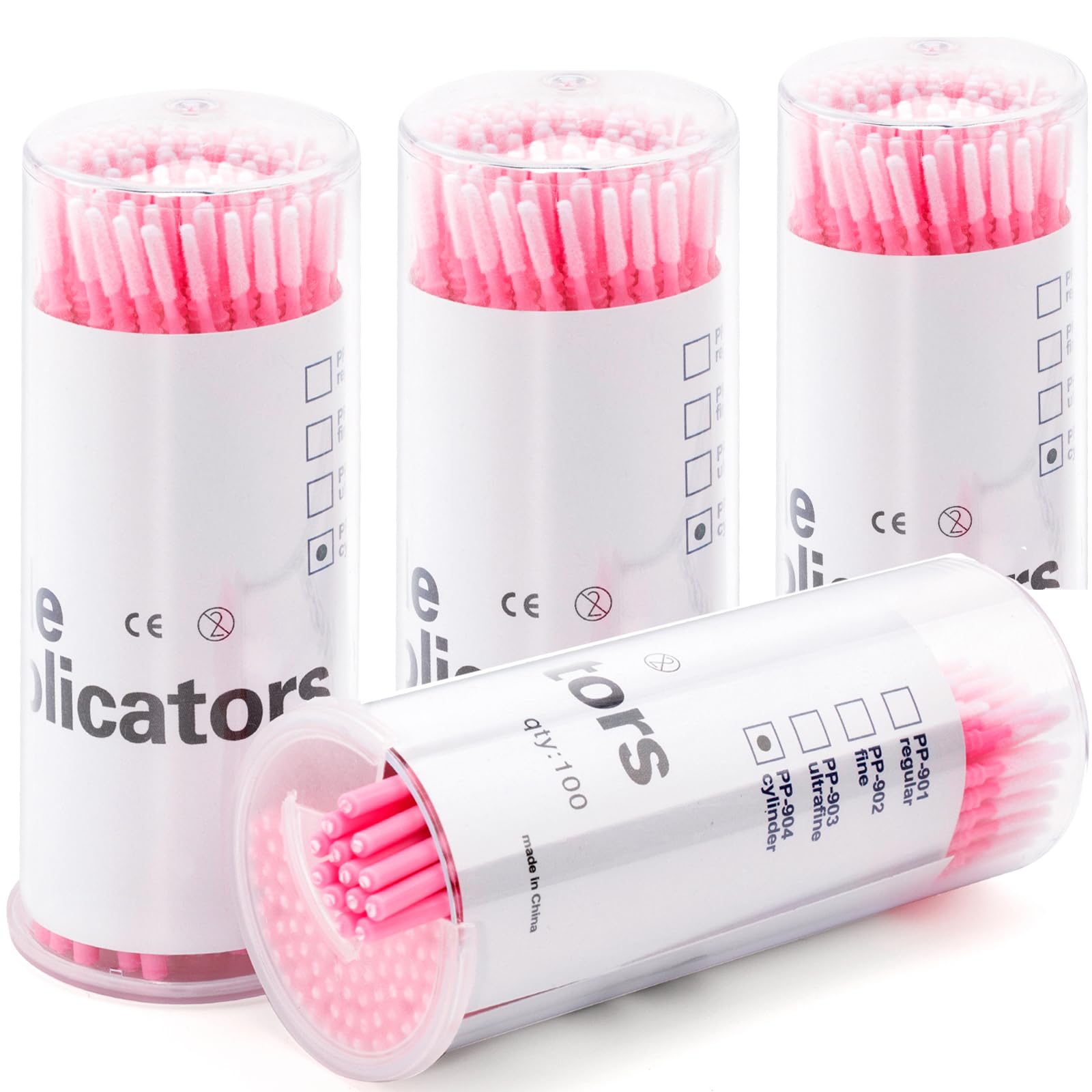 G2PLUS 400 Pieces Micro Applicator Long Tips Micro Applicator Micro Applicators for Eyelash Extensions, Crafts Micro Applicators for Eyelash Extensions, Crafts - Pink