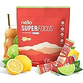 Nello Superfocus Mojito with Caffeine Nootropic Focus Drink Mix, 20 On-The-Go Packets, Alpha GPC, Lions Mane, Rhodiola, Sugar-Free