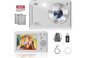 4K Digital Camera, Acbaeta Autofocus 50MP Vlogging Camera with 32G SD Card, 16X Zoom, Flash, Anti-Shake, Compact Portable Sma
