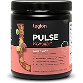 LEGION Pulse Pre Workout - All Natural Nitric Oxide Preworkout Drink to Boost Energy, Creatine Free, Naturally Sweetened, Beta Alanine, Citrulline, Alpha GPC (Sour Candy)