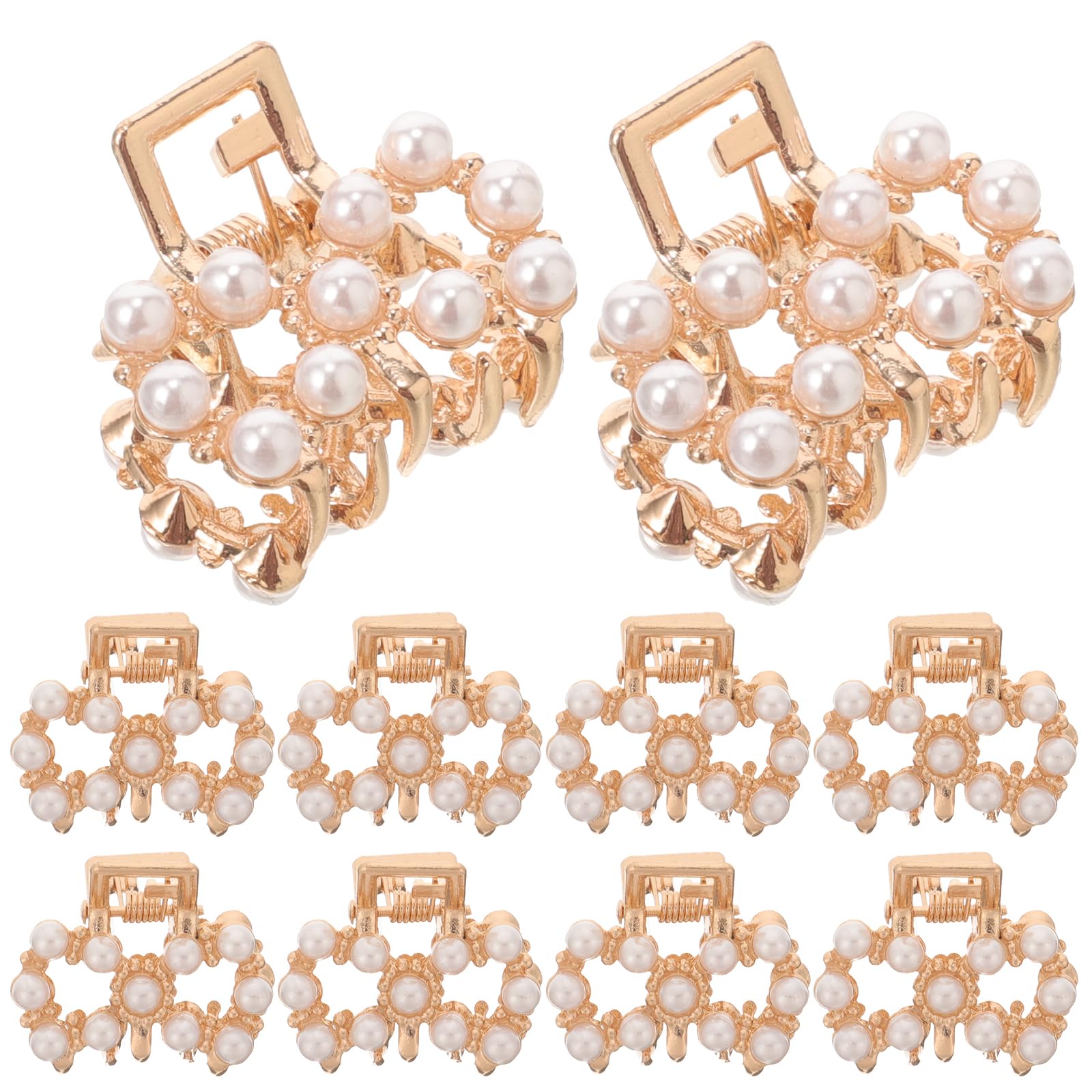 Beaupretty 12pcs Pearl Octopus Clip Spider Jaw Hair Claw Clips Plastic Hair Claws Pins Hair Accessories for Women Girls Ladies Bridals