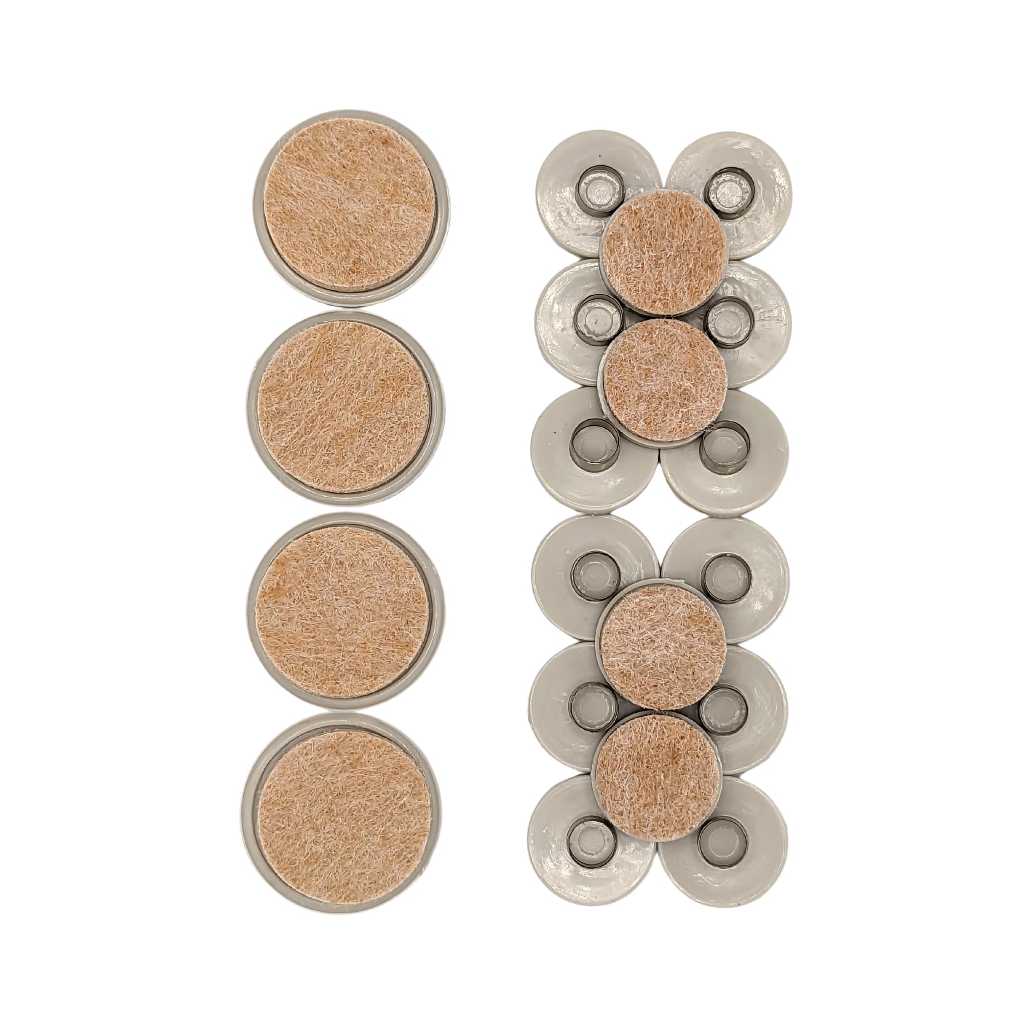 Felt Gard Nail-In Felt Pads for Furniture Legs – Beige Floor Protectors for Chairs & Tables, 25mm & 38mm Mixed Sizes, Pack of 20