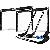 Premier Sports - Mini Hockey Set – Complete 4-Player Indoor Kit with (2) Mini Goals, (4) Mini Sticks, and (2) Foam Balls