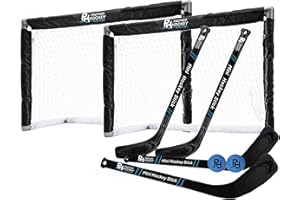 Premier Sports - Mini Hockey Set – Complete 4-Player Indoor Kit with (2) Mini Goals, (4) Mini Sticks, and (2) Foam Balls