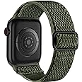 Lerobo Nylon Stretchy Solo Loop Watch Band, Compatible with Apple Watch Series 1-10, SE, Ultra 38/40/41/42/44/45mm/46mm/49mm, Adjustable Replacement Strap for Women Men