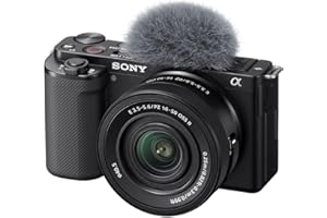 Sony Alpha ZV-E10 - APS-C Interchangeable Lens Mirrorless Vlog Camera Kit - Black, ZVE10KB