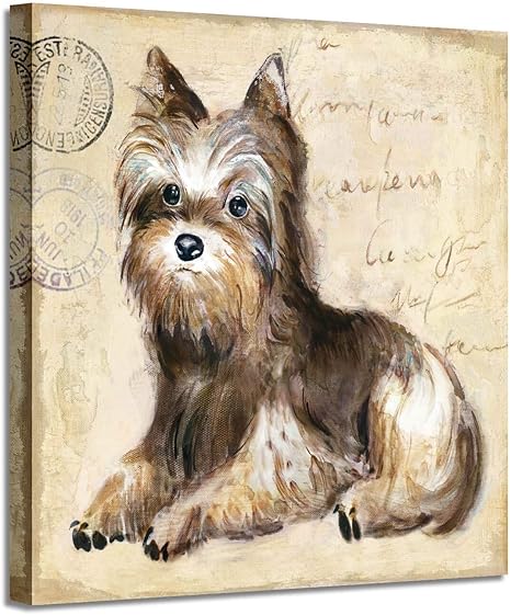 Amazon 動物絵 犬 ウォールアート ヨークシャーテリア 絵画 ヴィンテージ アニマル アートワーク 寝室用 12インチ X 12インチ X 1パネル ウォールステッカー オンライン通販 Amazon 動物絵 犬 ウォールアート ヨークシャーテリア 絵画 ヴィンテージ アニマル アートワーク 寝室用 12インチ X 12インチ X 1パネル ウォールステッカー オンライン通販