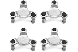QWORK 4 pcs 6" Steel Tri-Dolly, 400 lbs Load Capacity, Great for Moving Furniture & Appliances, Durable and Easy to Use