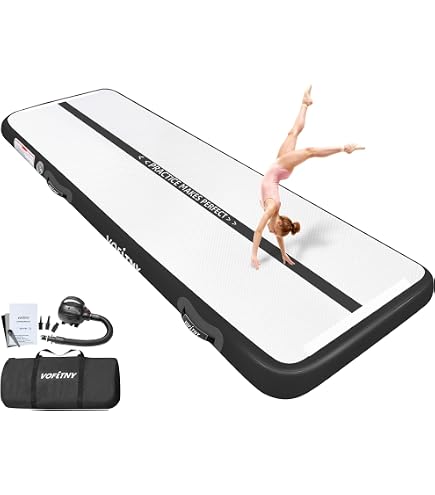 Tapis De Gymnastique Gonflable Airspot – 1m à 9m, Épaisseur 20 Cm, Bleu, Pompe Électrique Incluse, Antidérapant Et Imperméable