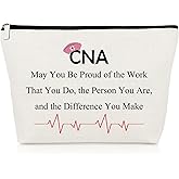 Gevody Certified Nursing Assistant Gifts for Women CNA Makeup Bag CNA Appreciation Gifts Inspirational Gift for Nurse Friends CNA Graduation Gifts Thank You Gifts for CNAS Assistant Cosmetic Pouch