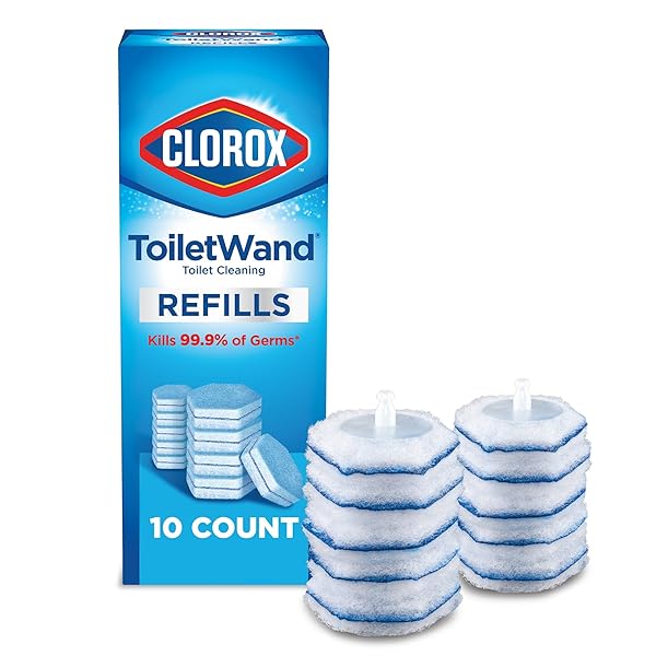 CLOROX TOILETWAND TOILET CLEANER REFILLS, TOILET BRUSH, ORIGINAL, 10 COUNT