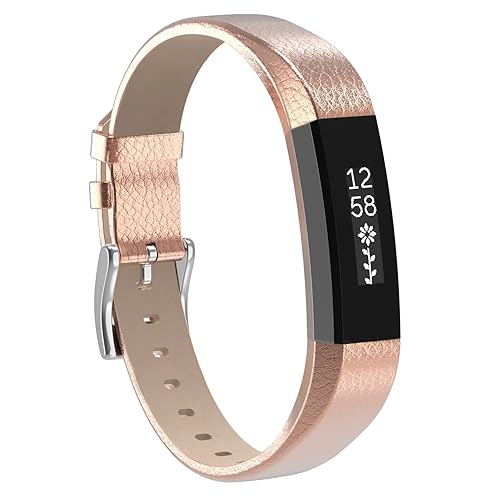 Henoda Replacemnt Leather Bands Compatible with Fitbit Alta/Fitbit