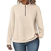 DOLNINE Plus-Size-Sweatshirts for Women Casual Oversized Half Zip Pullover Tops Dressy Long Sleeve Crewneck Blouses Shirts
